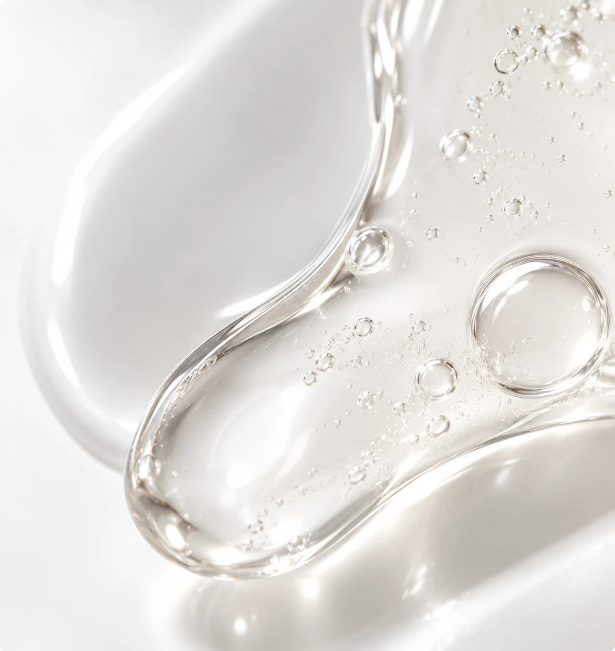 Close-up of silky skincare textures