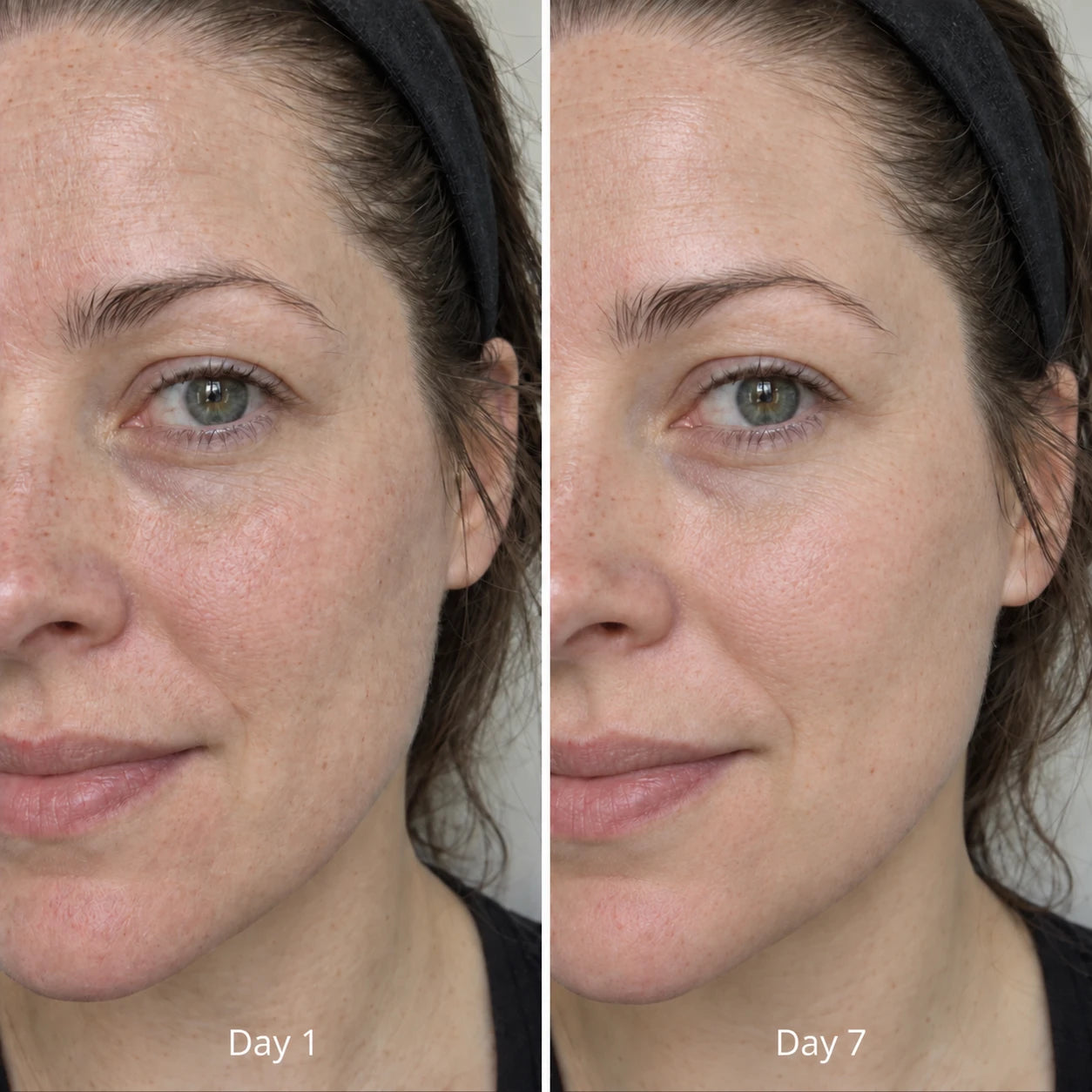 Consumer study comparison, Day 1 on the left and Day 7 on the right