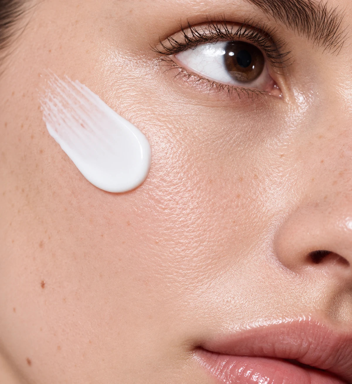 Eye cream applied beneath the eye