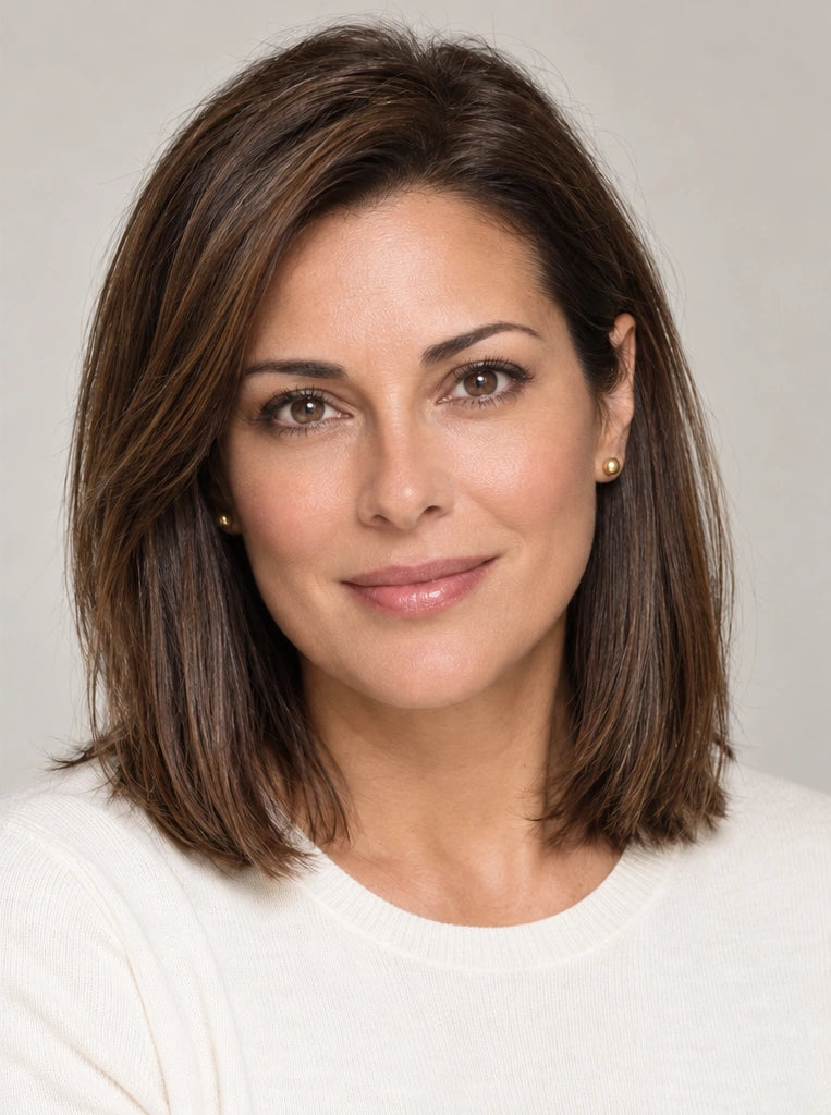 Illustrative portrait with digitally smoothed skin